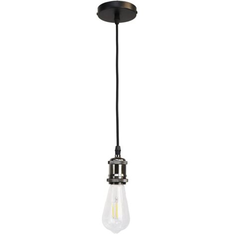 ZOLGINAH E27 Lustre Suspension Vintage Retro Culot de Lampe Edison Antique 110-250V Adaptateur de Douille Cuivre (Noir Nacré)