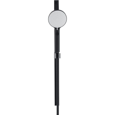 ZOLGINAH Ensemble Barre de Douche Relevable Ensemble de Douche Black Set de Douche avec 3 Modes Ronde ABS Douchette à Main, 150cm Flexible de Douche, 63.5cm Barre de Douche