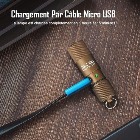 ZOLGINAH EOS Mini Lampe Torche LED Rechargeable 150 Lumens Seulement 13g avec Micro USB Câble, Desert Tan [Classe énergétique B]