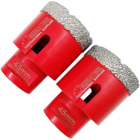 ZOLGINAH Forets Diamant 2 Pièces 45mm Trépans de Forage avec Filetage M14 pour Perçage à sec en Porcelaine Carrelage Granit Marbre