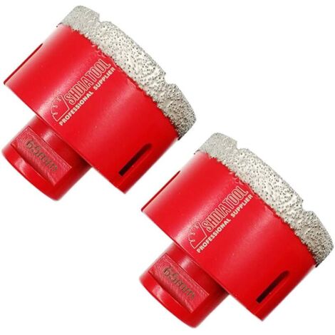 ZOLGINAH Forets Diamant 2 Pièces 65mm Trépans de Forage avec Filetage M14 pour Perçage à sec en Porcelaine Carrelage Granit Marbre
