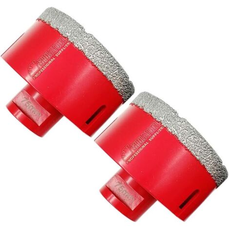 ZOLGINAH Forets Diamant 2 Pièces 75mm Trépans de Forage avec Filetage M14 pour Perçage à sec en Porcelaine Carrelage Granit Marbre