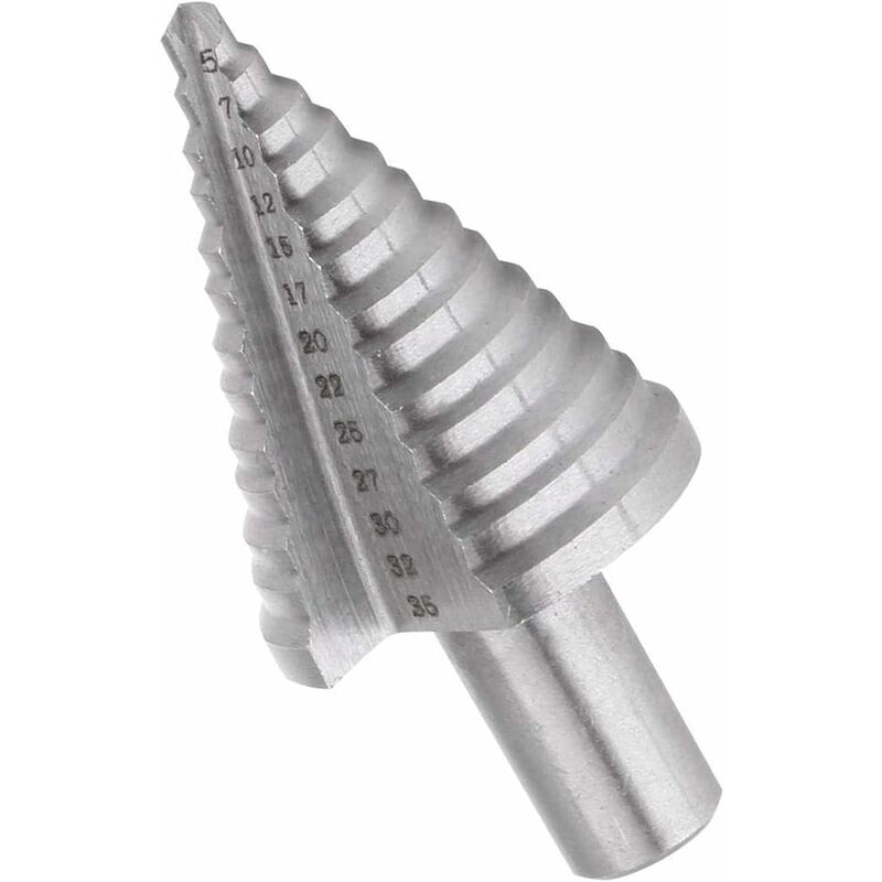 Image of Fresa a cono per punte da trapano a 13 gradini 5-35mm Punta a cono con codolo tondo con rivestimento in titanio per metallo, legno, plastica