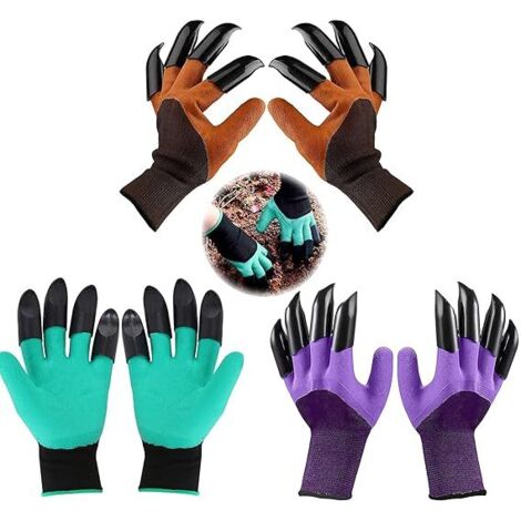 ZOLGINAH Gants de Jardinage avec Griffes, 1 Paires Creuser des Gants, Gants de Jardin avec Griffes, Gant Jardinage Femme Anti Epine, Gants de Travail pour Jardinage, Creuser et Plantation(couleur: Mar