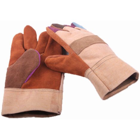 ZOLGINAH Gants de Soudage électriques, Gants de soudeur de protection du travail industriel, gants de Deuxième couche de peau de vache Résistants aux Hautes Températures