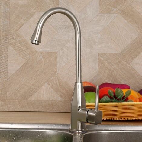 ZOLGINAH Grifo de baño, Grifo de lavabo giratorio de 360 °, Grifo mezclador de lavabo de caño alto, Grifo para baño o cocina pequeña, Cromo