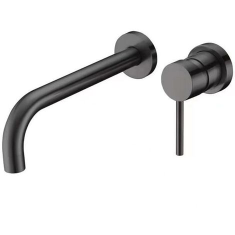ZOLGINAH Grifo de baño montado en la pared Grifo de lavabo de baño Grifo de lavabo de baño montado en la pared Grifos de bañera Grifo mezclador de lavabo oculto Pistola gris
