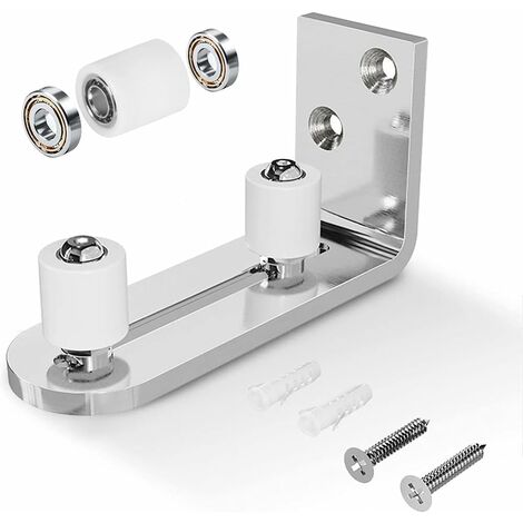 ZOLGINAH Guía de suelo ajustable, guía inMetalior de pared/puerta para puerta corredera de madera, color plateado
