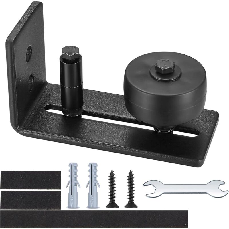Guide de Plancher Porte Coulissante, 8 en 1 Guide de Plancher de Porte de Grange, Rouleau Réglable Guide au Sol pour Portes Coulissantes
