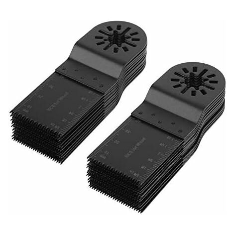 ZOLGINAH Hoja de sierra oscilante de 20 piezas, cuchillas multifunción universales, cuchillas de metal de carburo, accesorios de herramienta de liberación oscilante, para Bosch Starlock Makita 34 mm