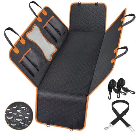 ZOLGINAH Housse de Siège pour Chien avec Fenêtre en Maille Respirante, Grande Poche de Rangement, Ceinture de Sécurité, Hamac Imperméable Antidérapant: Housse de Protection de Voiture Durable