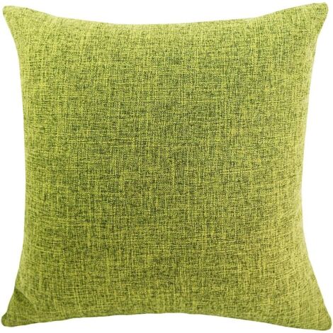 ZOLGINAH Housses de Coussin Coton Lin en Couleur Unie Throw Pillow Case Chambre Salon Sofa Décoration de Maison Carré Taie d'oreiller Invisible Fermeture à glissière Vert 35X50CM