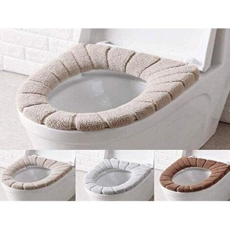 ZOLGINAH Housses de siège de Toilette Chauffe-siège de Toilette Lavable Chauffe-siège de Toilette Coussin de Siège de Toilette Warmer Soft Tissu épais, Extensible, Lavable 3 pièces