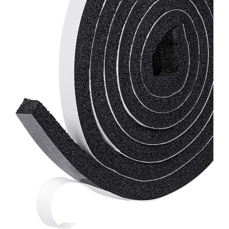 ZOLGINAH Joint Adhésif pour Isolation Porte Garage Fenêtre, Joint en mousse Caoutchouc Multiusage, 2 rouleau X 12mm X 12mm X 2m, Joint Antichoc Coupe Vent Calfeutrage, Protection Meuble entre Mur, Noi