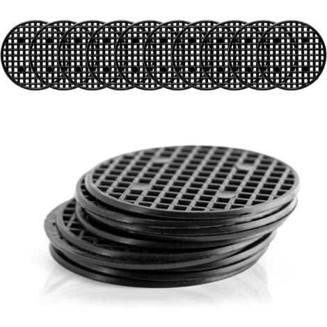 ZOLGINAH Juego de 20 rejillas de drenaje de plástico, color negro - Rejilla de drenaje redonda para cortar bonsáis, macetas o jardineras - ⌀ 3,5 cm