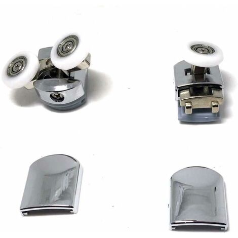 ZOLGINAH Juego de 8 rodillos para puerta de ducha de aleación de zinc Diámetro del rodillo 23 mm Material: aleación de zinc + galvanoplastia ABS.