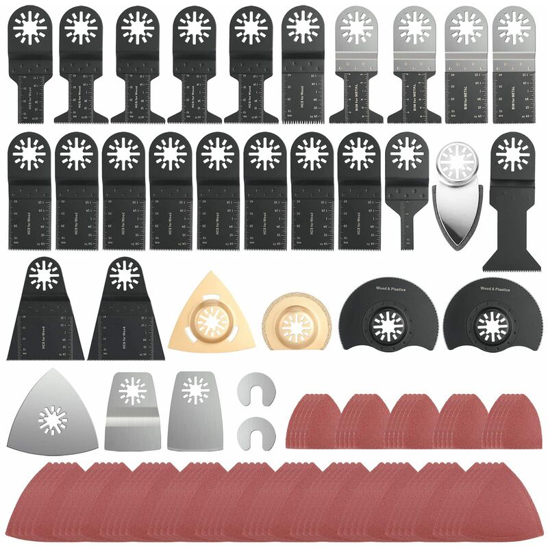 Image of Zolginah - Kit di accessori per lame per sega multiuso, 107 pezzi Accessori per utensili multiuso oscillanti Lama per sega universale per Fein,