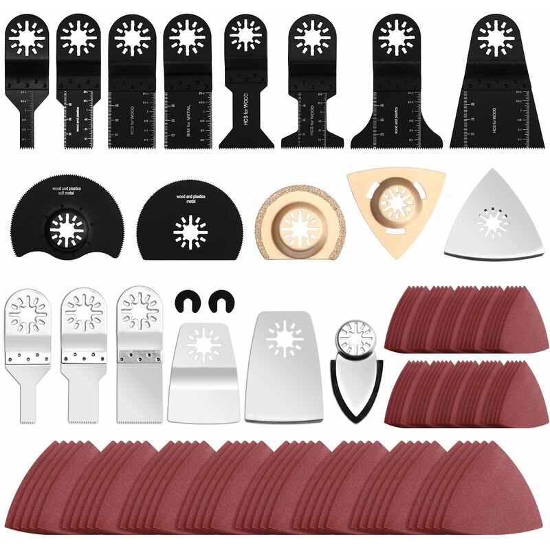 Image of Zolginah - Kit di accessori per lame per sega multiuso, 115 pezzi Accessori per utensili multiuso oscillanti Lama per sega universale per Fein,
