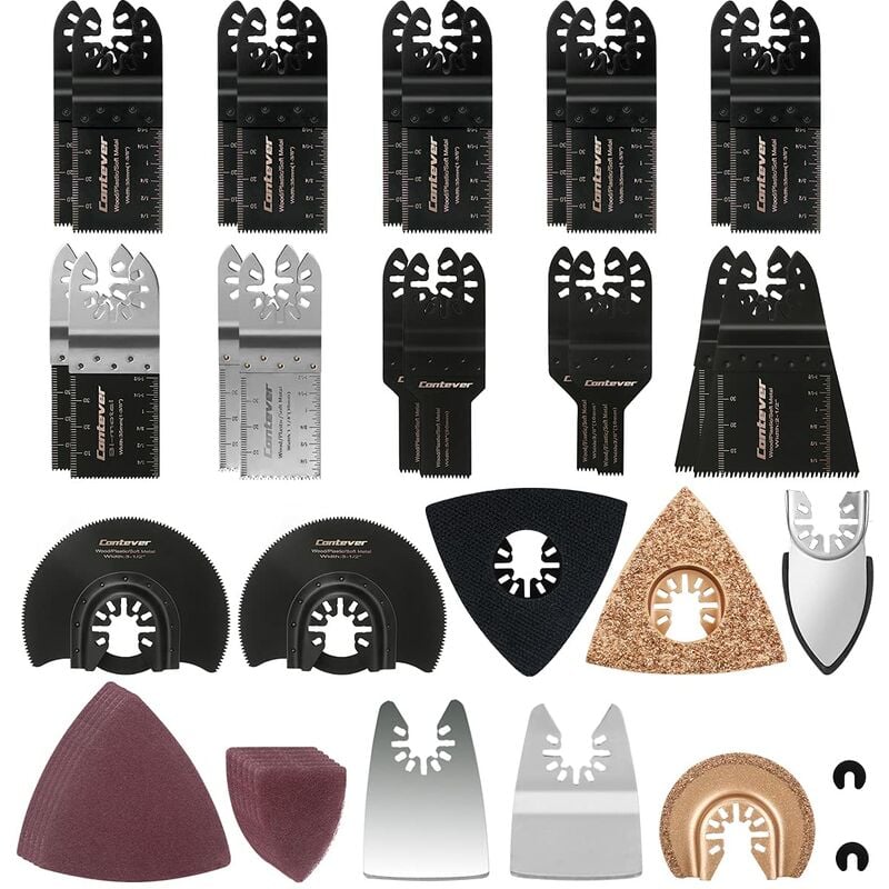 Image of Zolginah - Lama per sega oscillante, Lama multiutensile da 105 pezzi, Kit di accessori per lame per sega, Utensili multifunzione oscillanti