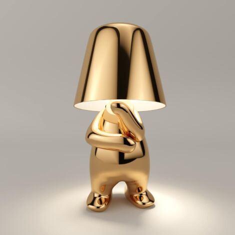 ZOLGINAH Lamp Gold - Lámpara de escritorio LED portátil con carga USB inalámbrica - Para dormitorio, sala de estar, oficina-Mr Why