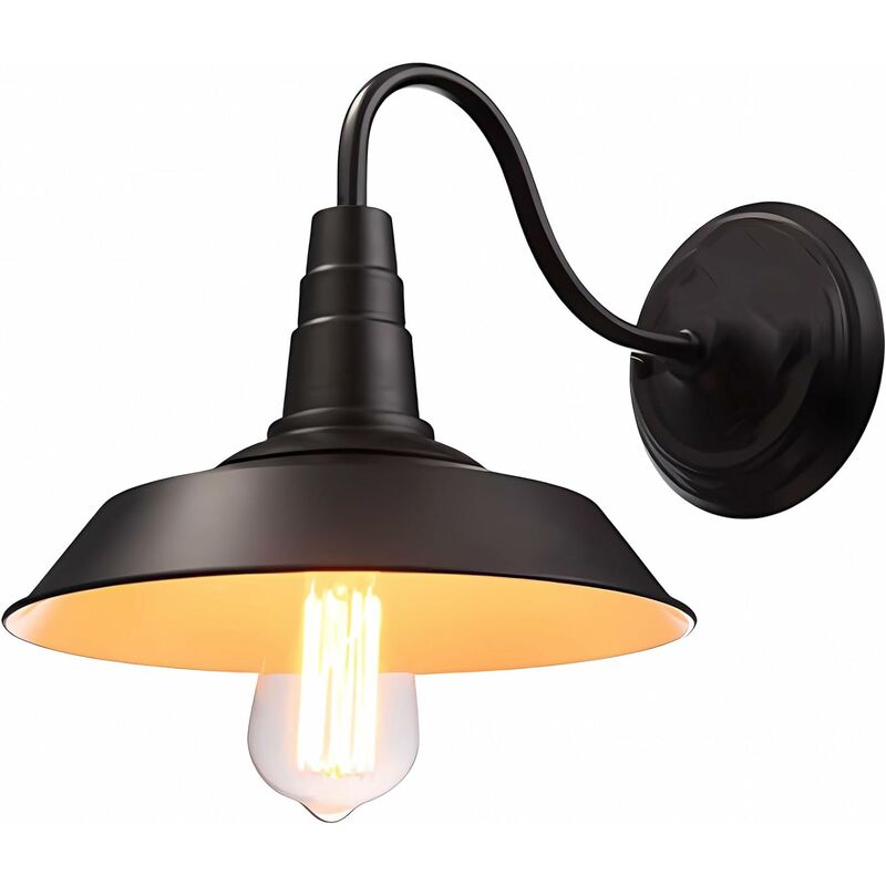 Image of Lampada da parete vintage industriale, lampada da soffitto in metallo nero, lampada da soffitto retrò Illuminazione da interno per camera da letto,