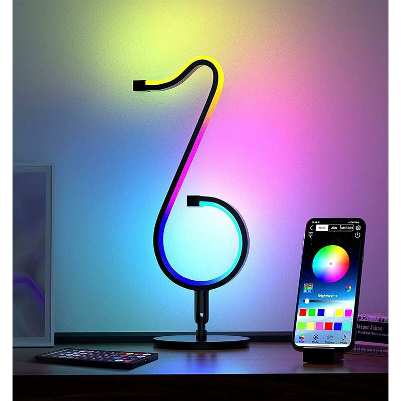 Image of Zolginah - Lampada da scrivania a led Design moderno con telecomando Lampada da tavolo rgb Dimmerabile Camera da letto Luce notturna multicolore per