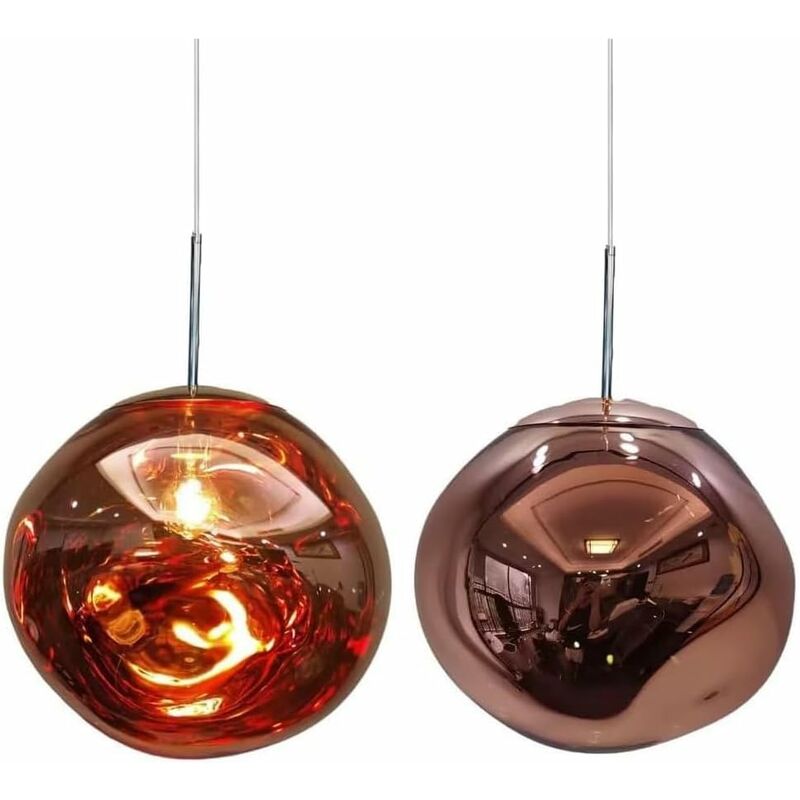 Image of Zolginah - Lampadario a sfera in vetro, Pendenti per illuminazione da interni, Lampadario a led regolabile in altezza, Lampadina E27, Lampada a