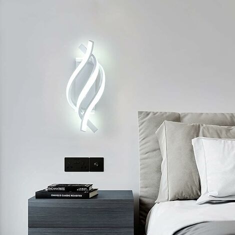 ZOLGINAH Lámpara de pared LED, 22W Lámpara de pared moderna para interiores, Lámpara de pared de metal creativa 1800LM para dormitorio Hogar Pasillo Sala de estar Escalera (Luz blanca)