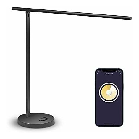 ZOLGINAH Lampe de Bureau LED, Lampe de Table Wi-Fi Compatible avec HomeKit, Siri, Alexa, Google Home et SmartThings, 2700-6000K Lampe de Lecture Dimmable avec Contrôle à Distance