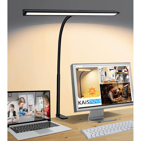 ZOLGINAH Lampe de Bureau LED - Lumiere de Pince USB Lampe de Table Architecte 10W 40CM Lampe de Bureau Pince 5 Modes de Couleur et 5 Luminosité Pour Étudier Travailler Dessin - Protection des Yeux