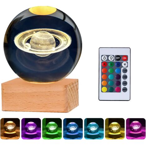 ZOLGINAH Lampe de table LED cristal simple acrylique diamant veilleuse tactile et télécommande [16 couleurs 4 modes] avec télécommande, chambre à coucher, salon RGB changeant de couleur… (D)