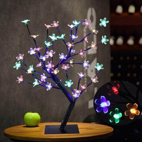 ZOLGINAH LED Lampe de Cerisier, 0.45M 48LED, Arbre Lumineux LED, Branches Noires, pour la décoration de Maison (Multicolore)