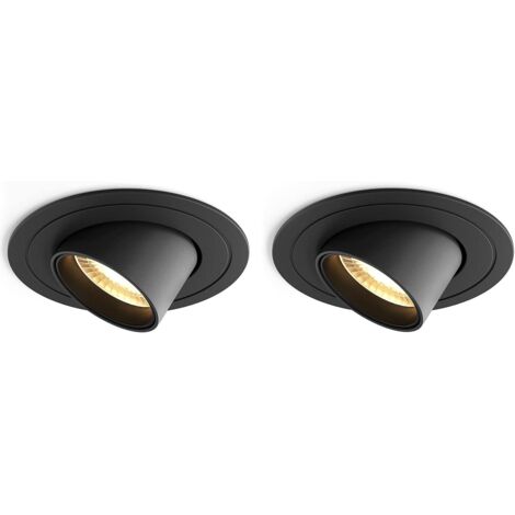 ZOLGINAH LED spot encastré 7W 3000K Spot led encastrable CRI 90+ Pas de scintillement Spot intérieur LED plafon,Angle de faisceau 24°,trou encastré Ø 75 mm,éclairage plafond, Applique de Plafond -2pcs