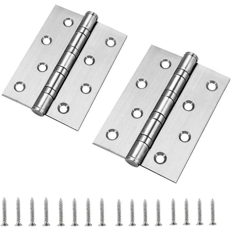 ZOLGINAH 2 Pièces Trous de Charnière Plats Pliants, Exterieur Charnière Inox,Charniere Porte Lourde, pour Portes Fixes,Portes D'entrée,Portes de