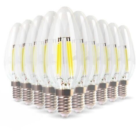 ZOLGINAH Lot de 10 Ampoules LED E14 Flamme Filament 4w Eq 40W blanc chaud 2700K