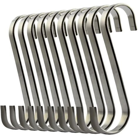 ZOLGINAH  Lot de 10 Crochets en S de Suspension en Acier Inoxydable pour la Batterie de Cuisine ou à Viande Boucher (NO.1)