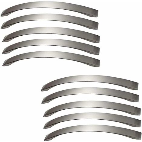 Zolginah – Lot de 10 poignées de meuble inox – Entraxe 160mm – Finition nickel brossé – Pour placards et tiroirs modernes