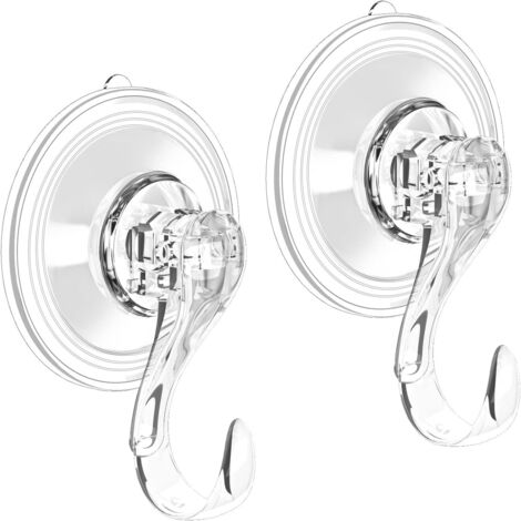 ZOLGINAH Lot de 2 Crochets à ventouse Dégager À toute épreuve Verre La fenêtre mur Salle de bain Crochet de douche Suspendu Serviette Luffa Couronne Titulaire 3 kg