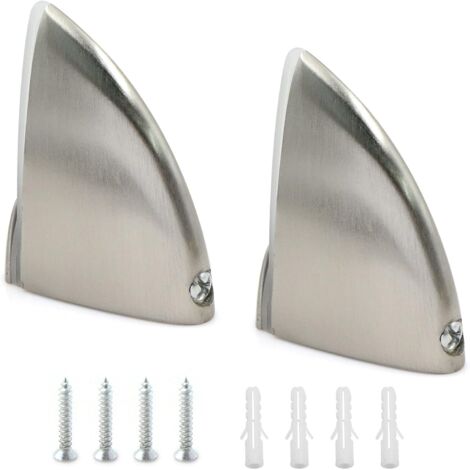 ZOLGINAH Lot de 2 pinces à fond en verre pour étagère en verre - Pinces réglables pour verre de 5 à 20 mm - Supports d'étagère en verre - Alliage d'aluminium