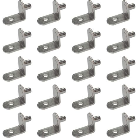 ZOLGINAH Lot de 20 pinces de support pour étagères, 5 mm en forme de L, pour meubles de placard, étagères de placard, supports avec trou, pour meubles de cuisine, livres et étagères