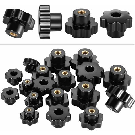 ZOLGINAH Lot de 30 boutons de serrage en forme d'étoile en plastique M4 M6 M8