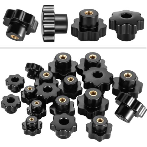 ZOLGINAH Lot de 30 boutons de serrage en forme d'étoile en plastique M4 M6 M8