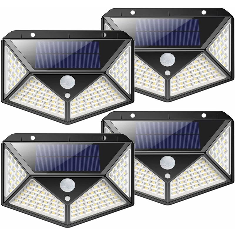 Luce solare per esterni a 100 led 【Confezione da 4...