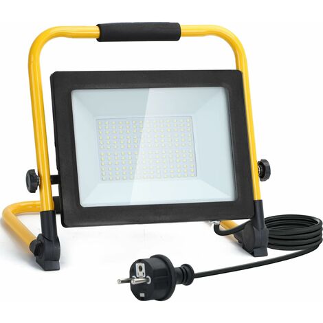 ZOLGINAH Luz de trabajo LED de 30 W, 2700 lm, luz de trabajo con enchufe, resistente al agua y portátil, luz de trabajo delgada y ligera, rotación de 360°, súper brillante, luz blanca de 6500 K