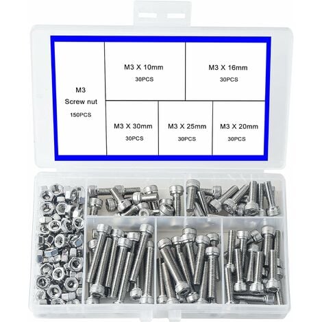 50 tornillos de cabeza de botón M3 x 0.315 in, tornillos de cabeza  hexagonal Allen de acero inoxidable 304