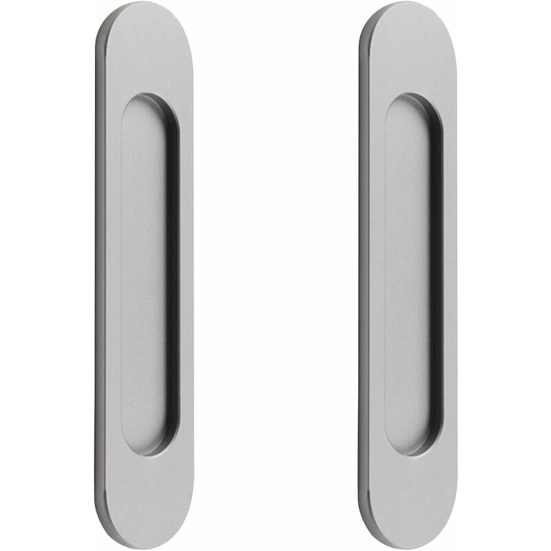 Image of Maniglia per porta scorrevole ovale autoadesiva, confezione da 2, lega di alluminio nero opaco, maniglia per porta scorrevole del fienile,