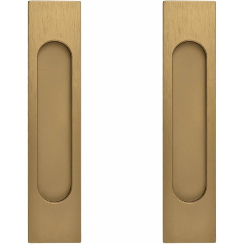 Image of Zolginah - Maniglia per Porta Scorrevole Rettangolare Autoadesiva da 18 cm, 2 Pezzi Maniglia Piatta in Alluminio Bronzo Oro Senza Stampa per Porta