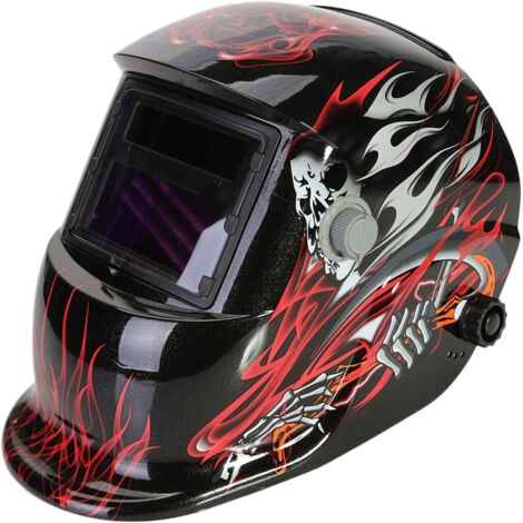 ZOLGINAH Masque de Soudage Automatique, Casque de Soudure avec 2 Lentilles et 2 Capteurs de filtre à ombre réglables, DIN 9-13 pour le soudage à l'arc de MIG TIG MAG [Classe énergétique A+++]
