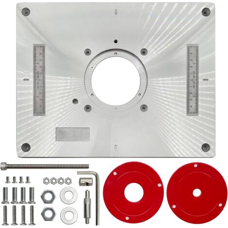 ZOLGINAH Mesa de enrutador de aluminio para enrutador de madera - Con anillos (Rojo 35.5cm)