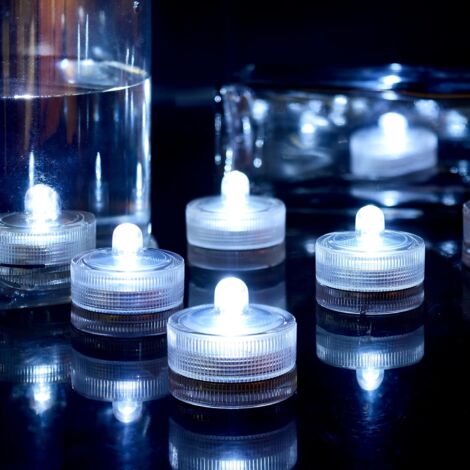 ZOLGINAH Mini luces LED redondas subacuáticas impermeables de color blanco, luces sumergibles para el hogar, boda, fiesta, florero, festival, día de San Valentín (paquete de 24)